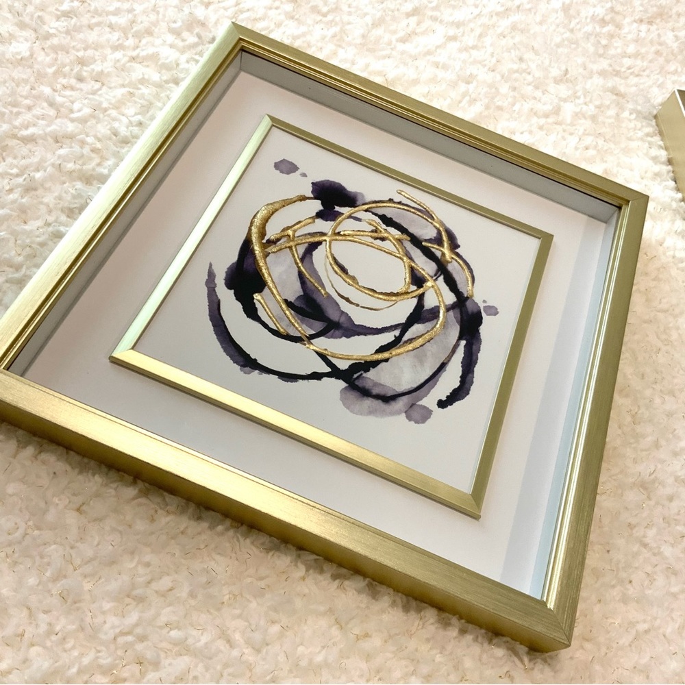 Abstract gold framed wall art - Picture 3 of 6